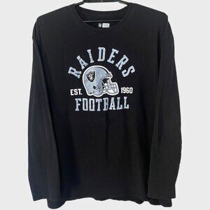 NFL Oakland Las Vegas Raiders Long-Sleeve Shirt Black Men's 3XL Football Tee